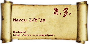 Marcu Zója névjegykártya